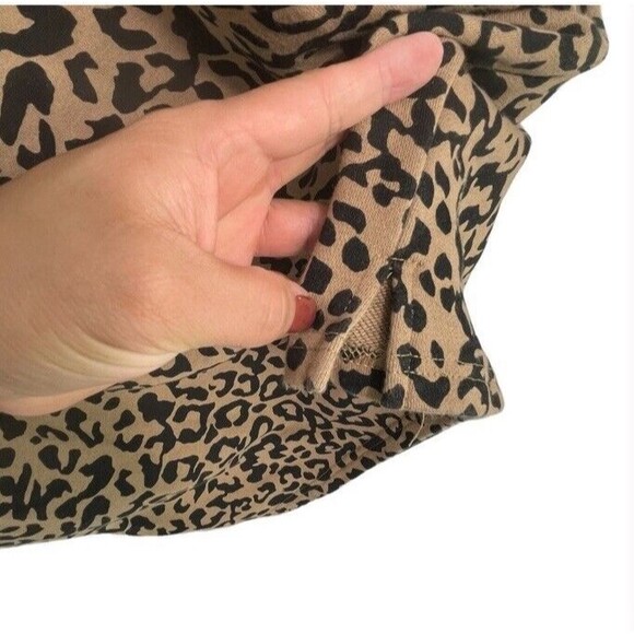Ellison Leopard Sweatshirt Mini Dress Tunic Pockets Casual Athleisure Comfy Med - Picture 6 of 12